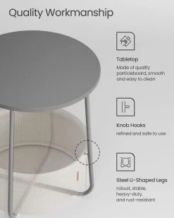 William senge- og sidebord - Grå/hvid kurv