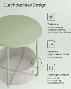 William senge- og sidebord - Grøn/hvid kurv