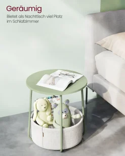 William senge- og sidebord - Grøn/hvid kurv