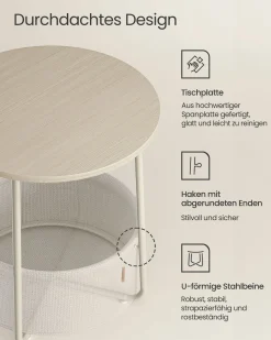 William senge- og sidebord - Hvid/hvid kurv