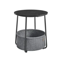 William senge- og sidebord- Sort/grå kurv